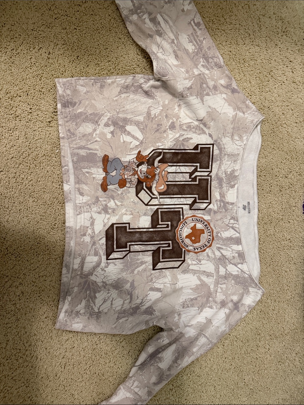 Hollister Cream & Brown Logo Pullover